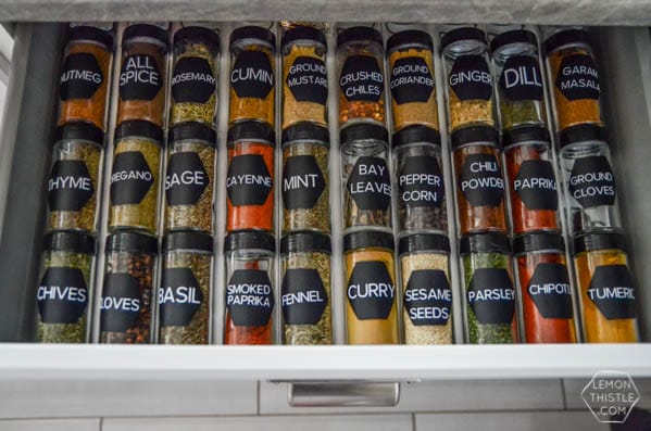 DIY Spice Drawer Organizing Ideas | See more creative ideas on TodaysCreativeLife.com