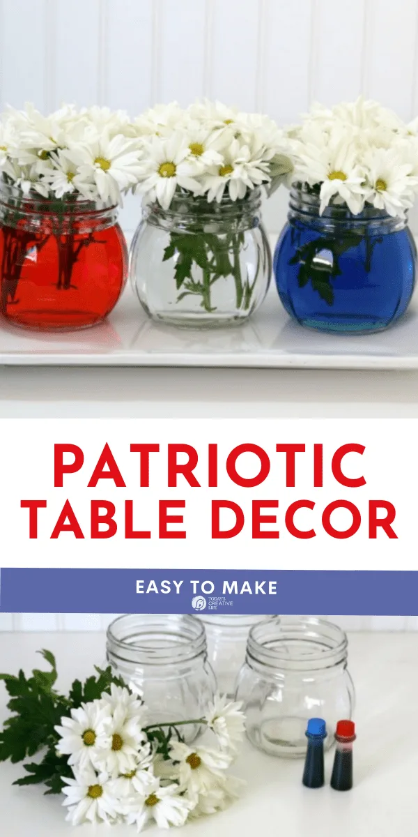 Photo collage for patriotic Table Decor