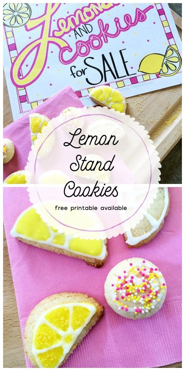 Lemonade Stand Cookies | Free Lemonade Stand Printable with Lemon Cookie Recipe | Decorated Cookies for summer | TodaysCreativeLife.com