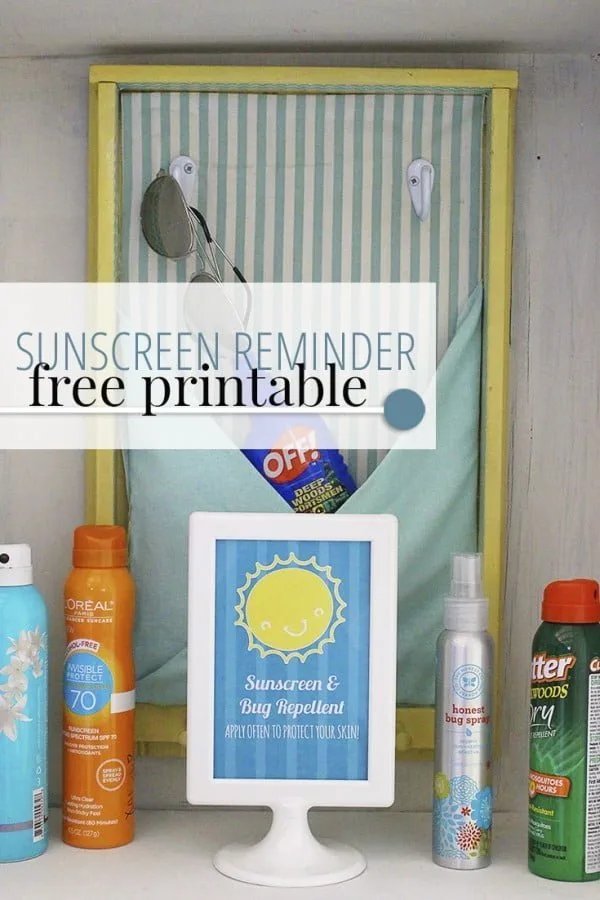 Sunscreen and Bug Spray Station | Free Printable! Create a sunscreen and bug spray station for daily family fun and entertaining | TodaysCreativeLife.com