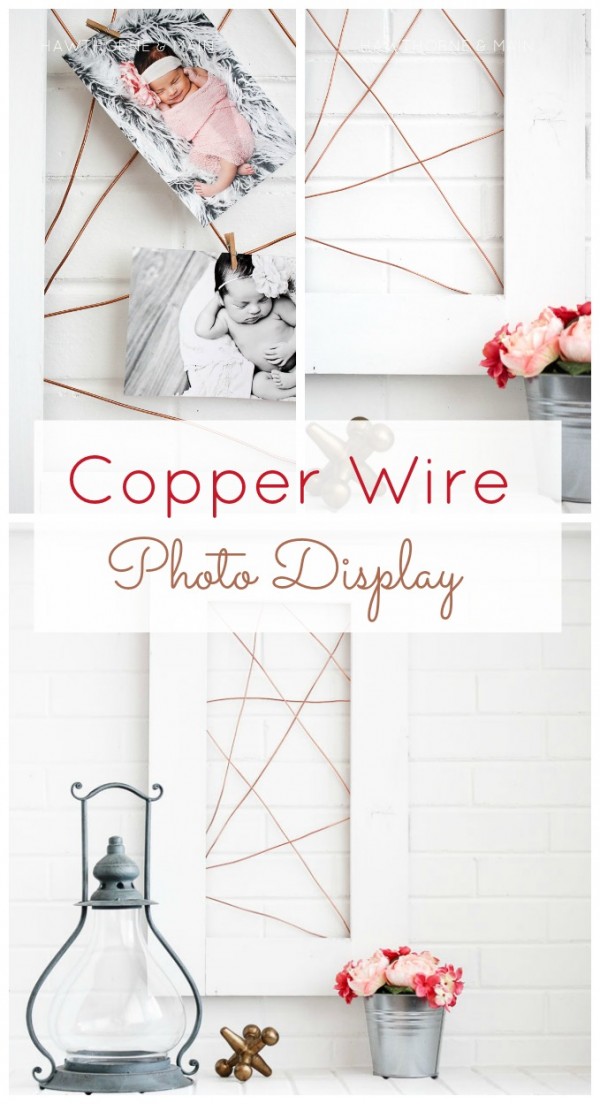 DIY Home Project - Copper Wire Photo Display by Hawthorne and Main for TodaysCreativeLife.com