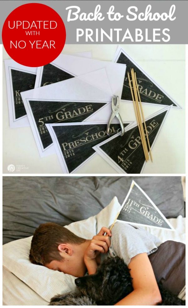 First Day of School Free Printable Pennants | back to school printables | picture day | printable | TodaysCreativeLife.com