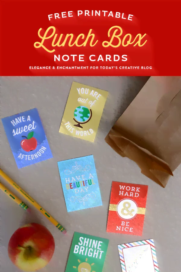 Free Printable Lunch Box Note Cards | Back to School Printables | See more creative ideas on TodaysCreativeLife.com