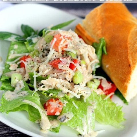 Slow Cooker Caesar Chicken Salad