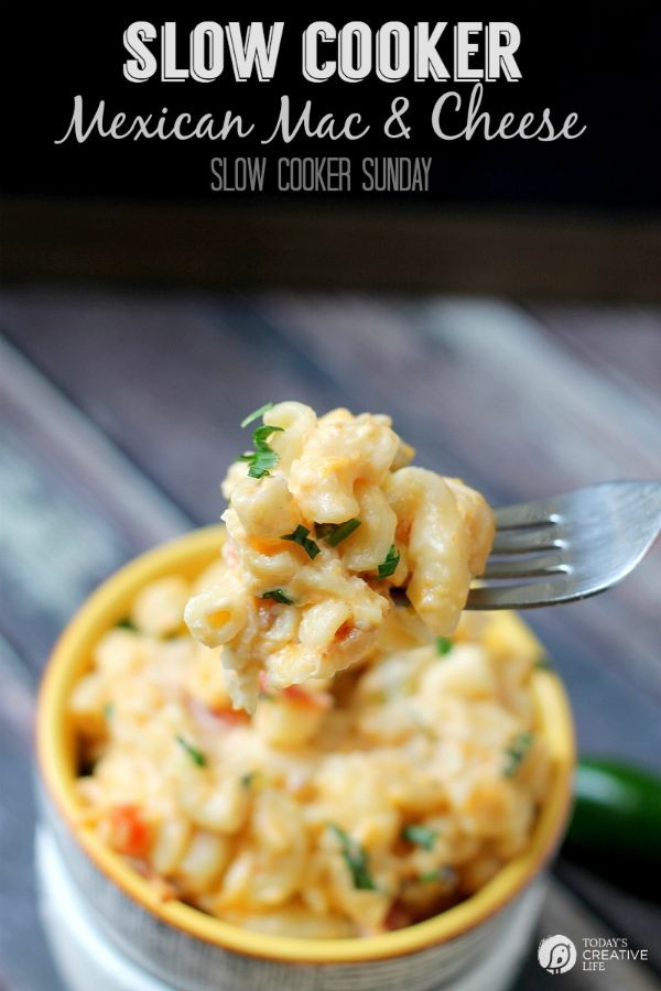 titled image: Slow Cooker Mexican Macaroni and Cheese Recipe