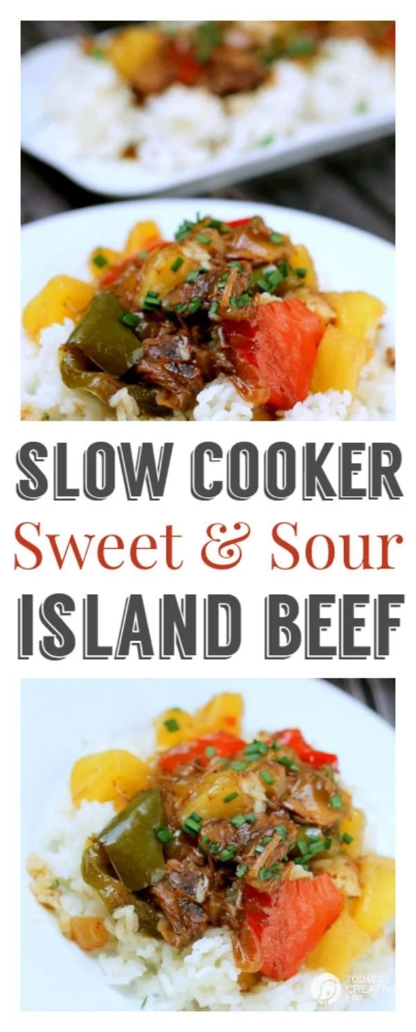 Slow Cooker Sweet and Sour Island Beef Recipe | Find more Slow Cooker Sunday Recipes great for easy dinners | TodaysCreativeLife.com