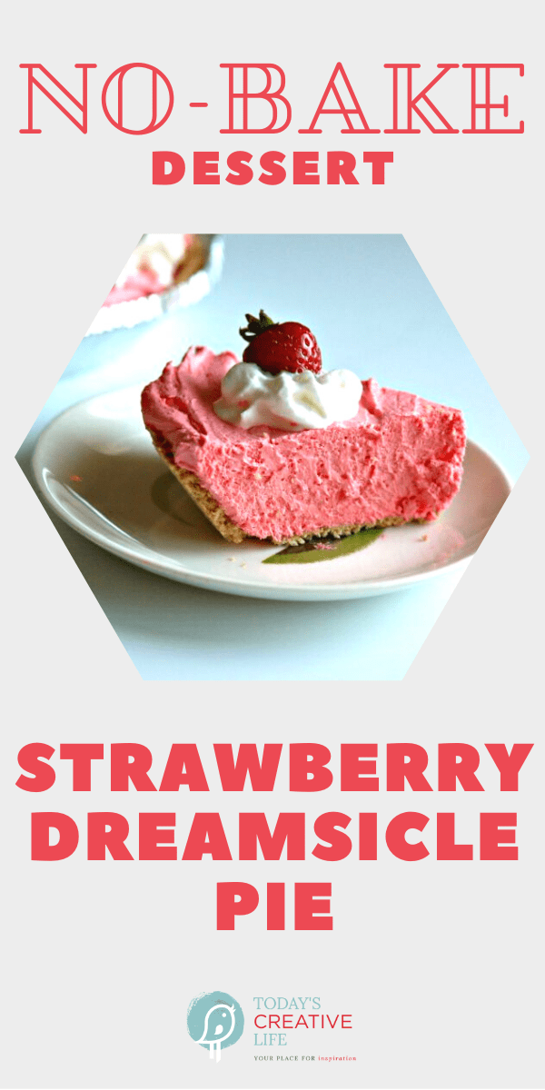 Photo collage for strawberry dreamsicle pie