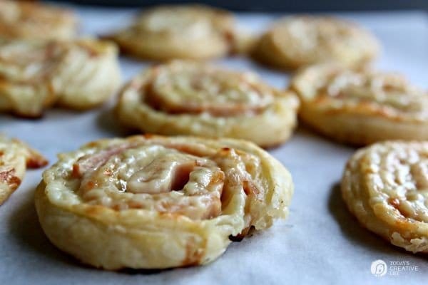 cheddar and turkey puff pastry appetizers