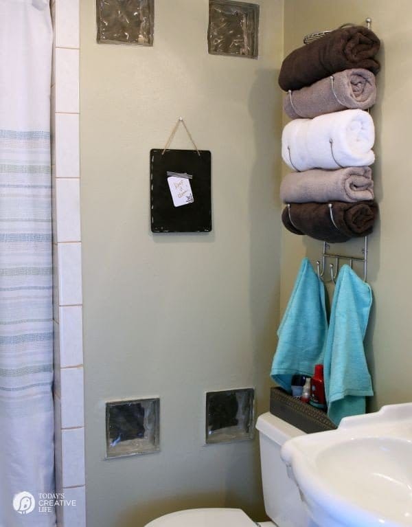 Designing a Bathroom for Teen Boys | Create a bathroom to meet both your needs. See more on TodaysCreativeLife.com