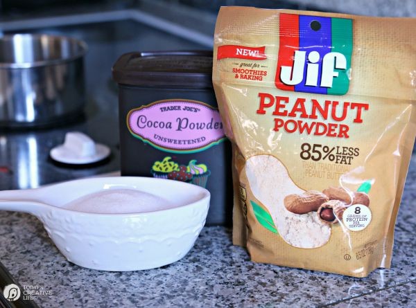 Peanut Butter Hot Chocolate with Peanut Butter Whipped Cream | Ingredients for making Peanut Butter Hot Chocolate. 