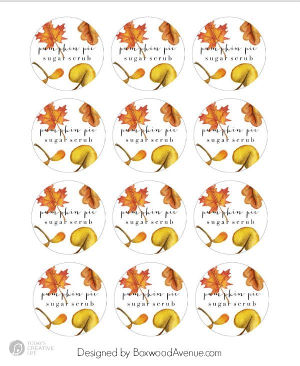 Pumpkin Pie Spice Sugar Scrub Printable Tags - Graphics from DigiCrafts 