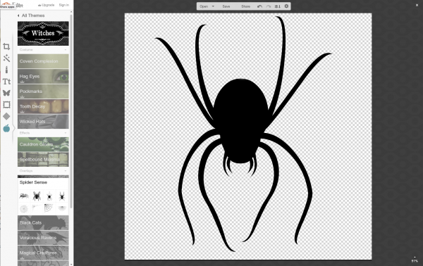 Spider shape from the Cricut Design Space