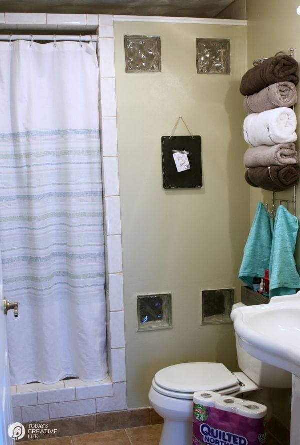 Designing a Bathroom for Teen Boys | Create a bathroom to meet both your needs. See more on TodaysCreativeLife.com