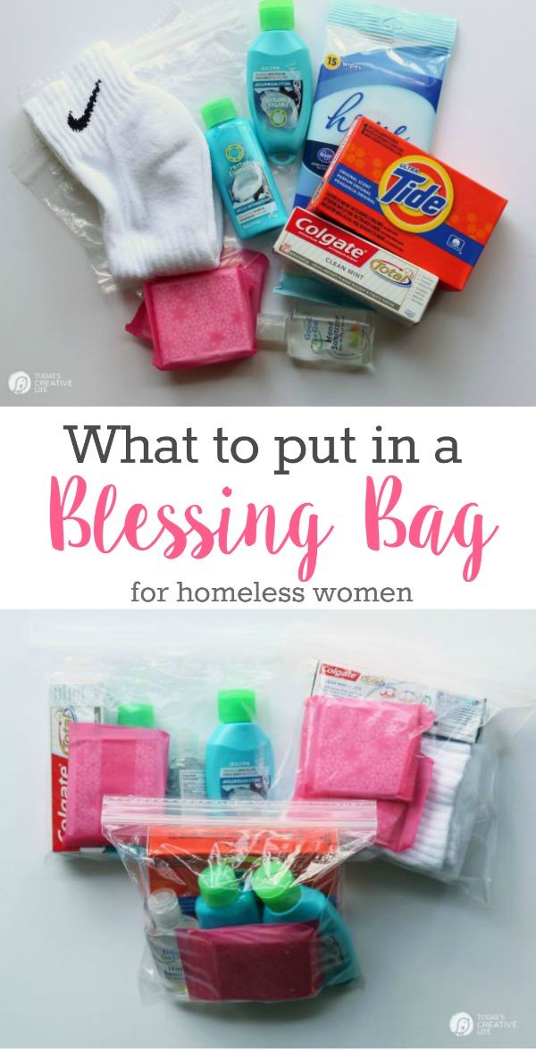 Blessing Bags for Women | Create small baggies full of items to hand out to people in need. Great for homeless women or drop them off at Women's Shelter. See more on TodaysCreativeLife.com
