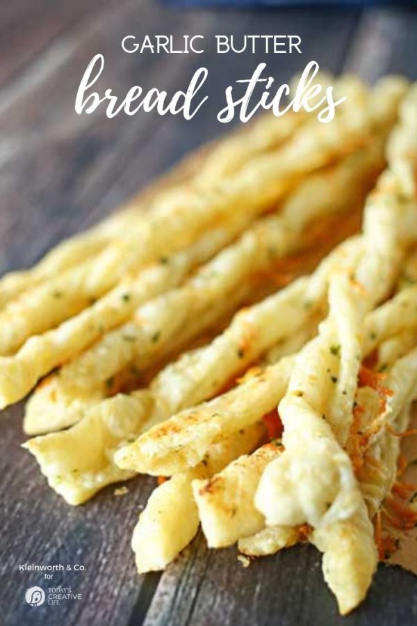Garlic Butter Bread Sticks made with Puff Pastry, Garlic Butter and Parmesan Cheese | Easy to Make Recipe | Puff Pastry Recipes | TodaysCreativeLife.com