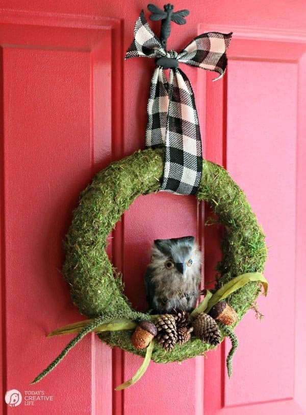 DIY Red and White Christmas Wreath - Domestically Creative