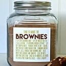 Jar of homemade brownie mix