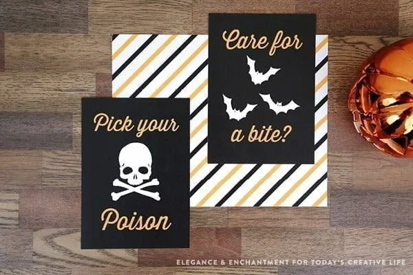 Free Printable Halloween Prints and Signs designed by Elegance and Enchantment for TodaysCreativeLife.com | Easy decorating ideas for Halloween. Find your free download on TodaysCreativeLIfe.com