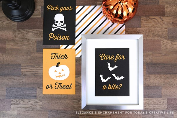 Free Printable Halloween Prints and Signs designed by Elegance and Enchantment for TodaysCreativeLife.com | Easy decorating ideas for Halloween. Find your free download on TodaysCreativeLIfe.com