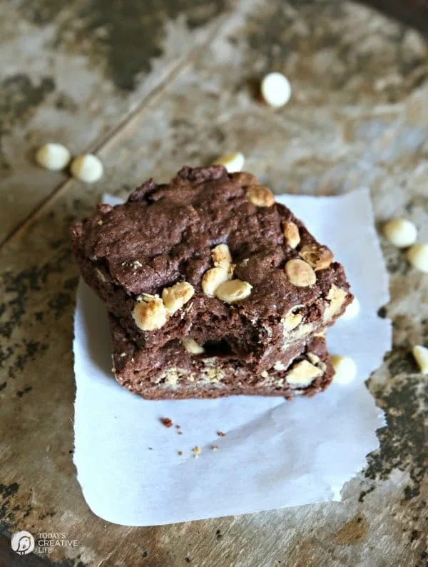 stacked brownies