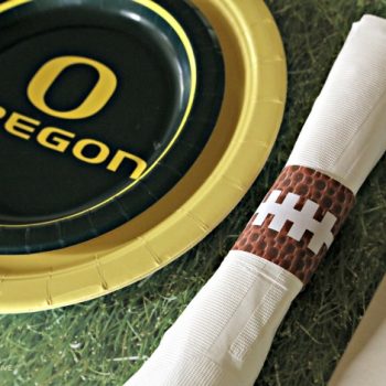 Printable Football Napkin Rings | Take Back the Table Pledge with Vanity Fair Napkins | Plan a football theme dinner with my Game Day Taco Salad | See more on TodaysCreativeLife.com
