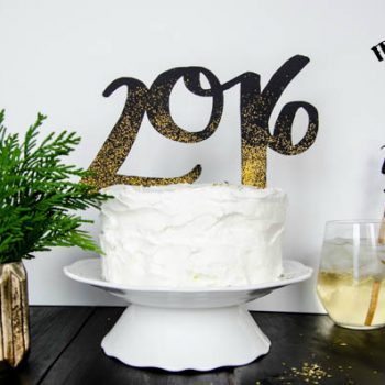 DIY 2016 Cake and Drink Toppers by LemonThistle for TodaysCreativeLife.com | Ring in the new year with edible glitter and your Cricut Explore! See the full tutorial on TodaysCreativeLife.com
