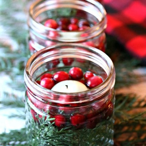 Easy Holiday Centerpiece with Cranberries and Cedar | TodaysCreativeLife.com