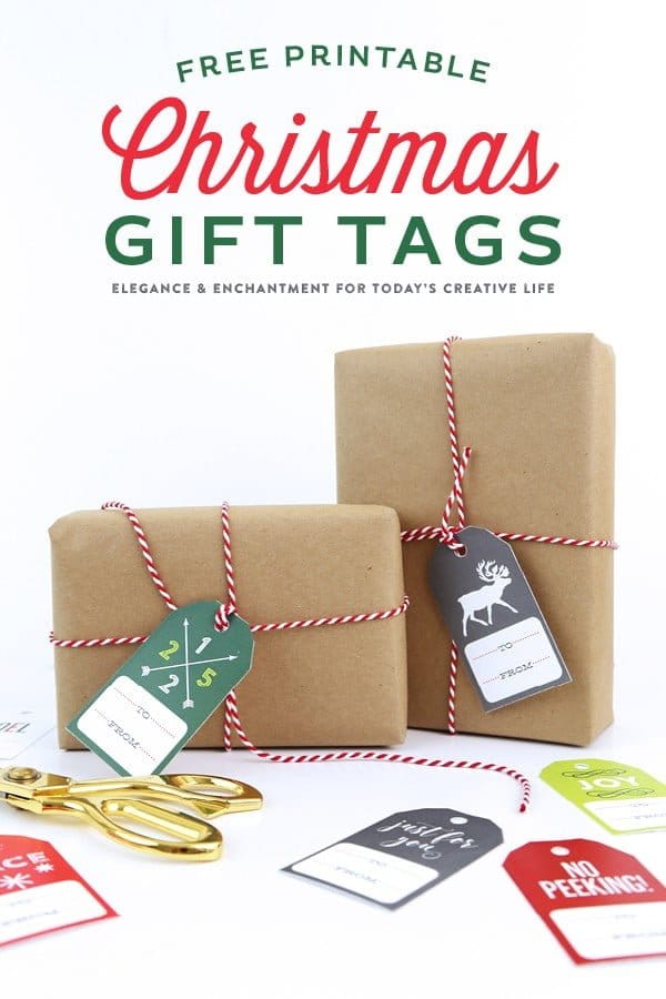 Free Printable Christmas Gift Tags | Gift wrapping just got easier! Create simple and beautiful presents with free printables. Designed by Elegance and Enchantment for TodaysCreativeLife.com