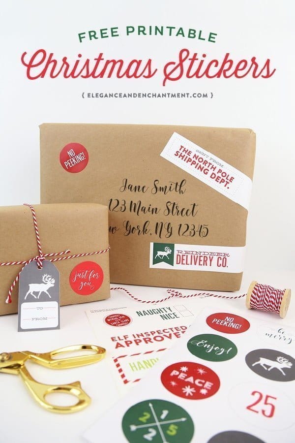 Free Printable Christmas Gift Tags | Gift wrapping just got easier! Create simple and beautiful presents with free printables. Designed by Elegance and Enchantment for TodaysCreativeLife.com