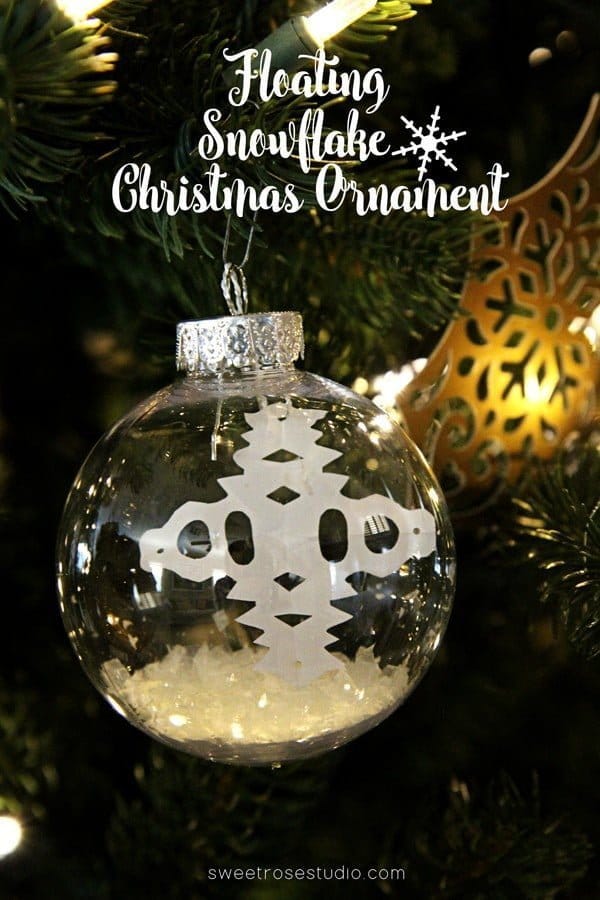 DIY Floating Snowflake Christmas Ornament | Katie from Sweet Rose Studio is sharing an easy tutorial for this diy holiday ornament. Find more holiday crafts, recipes and decorating ideas at the Creative Girls Holiday Soiree on TodaysCreativeLive.com