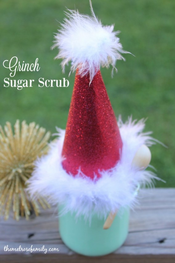 Christmas Grinch Sugar Scrub | Great DIY Gift Ideas and more creative ways to celebrate the holidays at the Creative Girls Holiday Soiree! See more at TodaysCreativeLife.com
