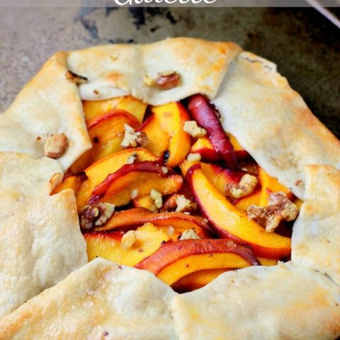 Peach Nectarine Galette by Domestic Superhero for TodaysCreativeLife.com | Make this simple fruit galette instead of pie! It looks fancy, but it's super easy! It's a delicious dessert idea for parties or just for the weekend! Click for the recipe.