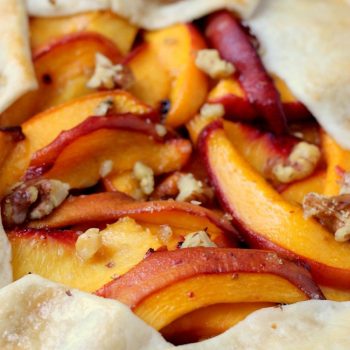 Peach Nectarine Galette by Domestic Superhero for TodaysCreativeLife.com | Make this simple fruit galette instead of pie! It looks fancy, but it's super easy! It's a delicious dessert idea for parties or just for the weekend! Click for the recipe.