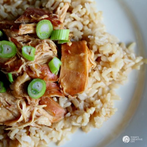 Slow Cooker Teriyaki Chicken | Crockpot meals are the best idea ever! This is a healthy family favorite dinner idea great for weekdays or weekends. Get the recipe on TodaysCreativeLife.com