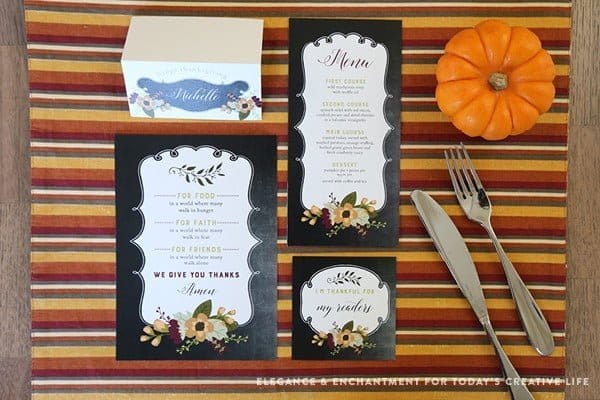 Free Printable Thanksgiving Place Cards | Make Thanksgiving entertaining easy! Decorate an easy Thanksgiving Table with these free printables. Get your free download on TodaysCreativeLife.com