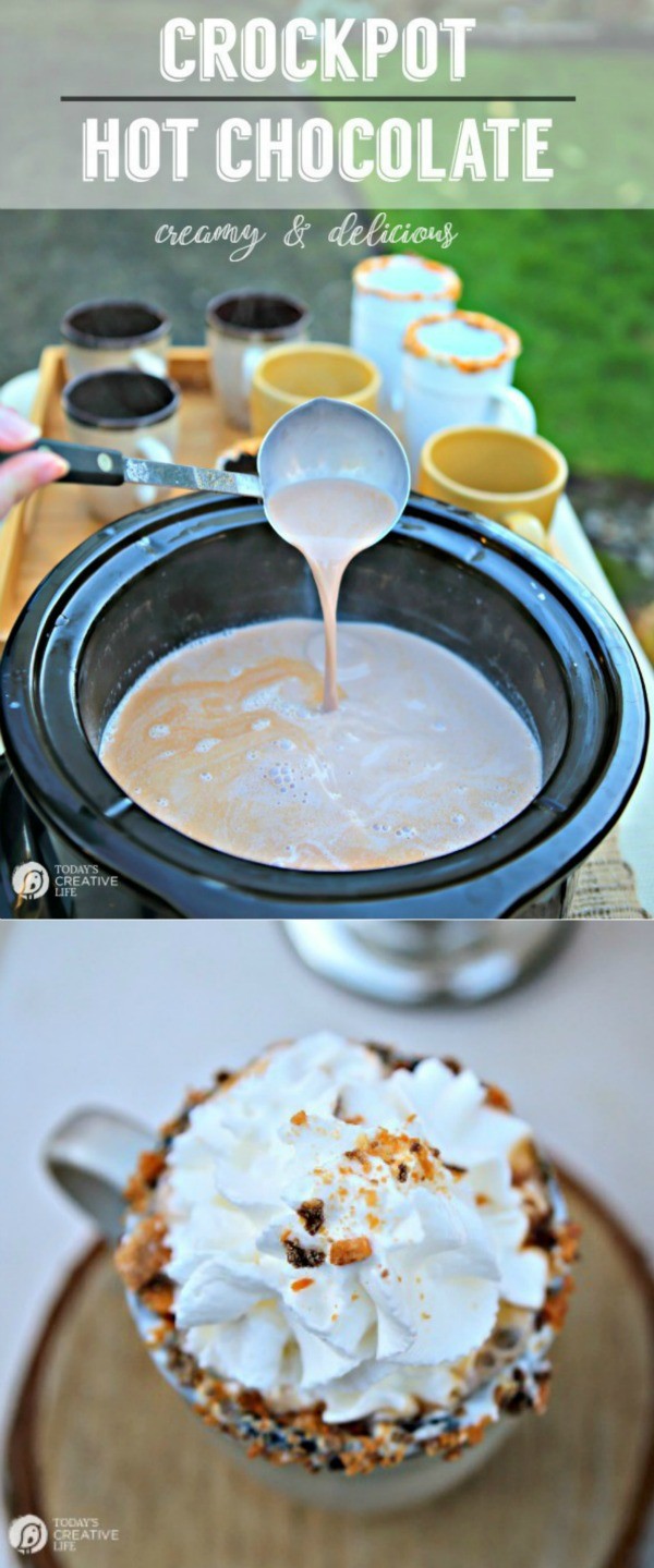 Creamy and Delicious Crockpot Hot Chocolate | This slow cooker hot chocolate gives all other recipes a run for their money! Creamy, delicious and loved by all! Get the recipe on TodaysCreativeLife.com