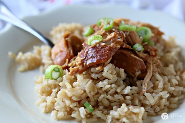 Slow Cooker Teriyaki Chicken | Crockpot meals are the best idea ever! This is a healthy family favorite dinner idea great for weekdays or weekends. Get the recipe on TodaysCreativeLife.com