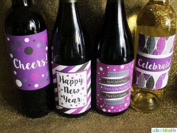 New Year's Eve Printable Wine Labels are free for your party planning. Designed by UrbanBlissLife for Today's Creative Life. Bottle labels make it easy to throw a New Years Eve Party! 