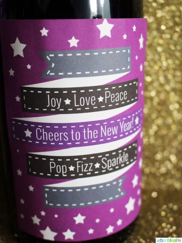 New Year's Eve Printable Wine Labels are free for your party planning. Designed by UrbanBlissLife for Today's Creative Life. Bottle labels make it easy to throw a New Years Eve Party! 