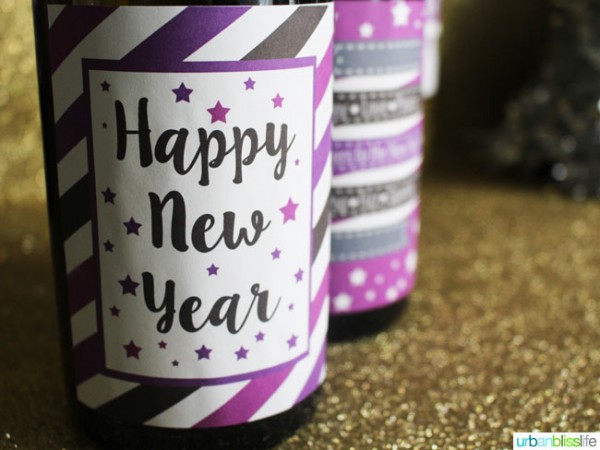 New Year's Eve Printable Wine Labels are free for your party planning. Designed by UrbanBlissLife for Today's Creative Life. Bottle labels make it easy to throw a New Years Eve Party! 