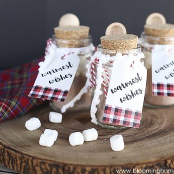 Mini Hot Cocoa Jars Gift Idea by Blooming Homestead for the Creative Girls Holiday Soiree on Today's Creative Life. See more ideas for holiday decorating, recipes, holiday diy gift ideas and more. TodaysCreativeLIfe.com