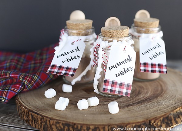 Mini Hot Cocoa Jars Gift Idea by Blooming Homestead for the Creative Girls Holiday Soiree on Today's Creative Life. See more ideas for holiday decorating, recipes, holiday diy gift ideas and more. TodaysCreativeLIfe.com