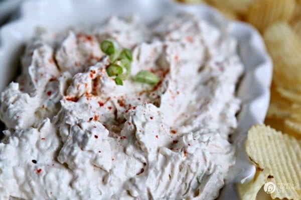 Clam Dip Recipe | This easy to make, and delicious to eat chip dip is your new favorite party dip. Make ahead of time for easy planning. See the recipe on TodaysCreativeLife.com