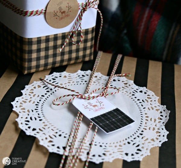 Printable Holiday Gift Tags and Stickers | Get your free download for these adorable plaid gift tags for Christmas. Make gift wrapping easier with free label stickers and tags. See more on TodaysCreativeLife.com