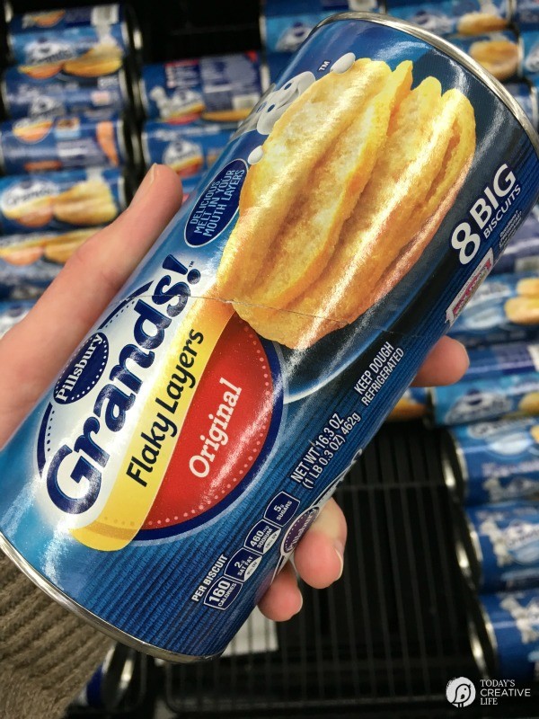 a tube of Pillsbury Grands biscuit dough