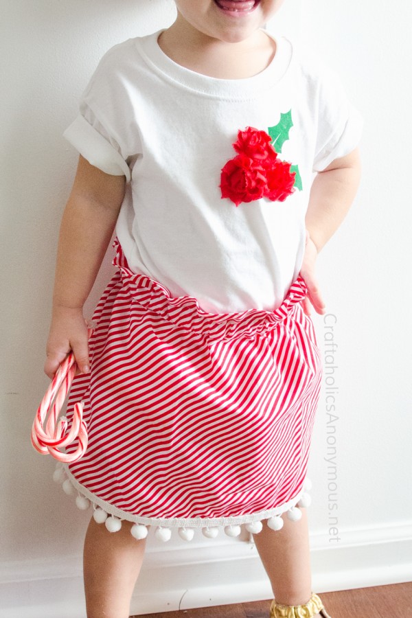 DIY Christmas Shirt made by Craftaholics Anonymous for the Creative Girls Holiday Soiree! Find Christmas crafts, decorating and recipes! Make easy DIY t-shirts for your kiddos with this easy tutorial. See it on TodaysCreativeLIfe.com