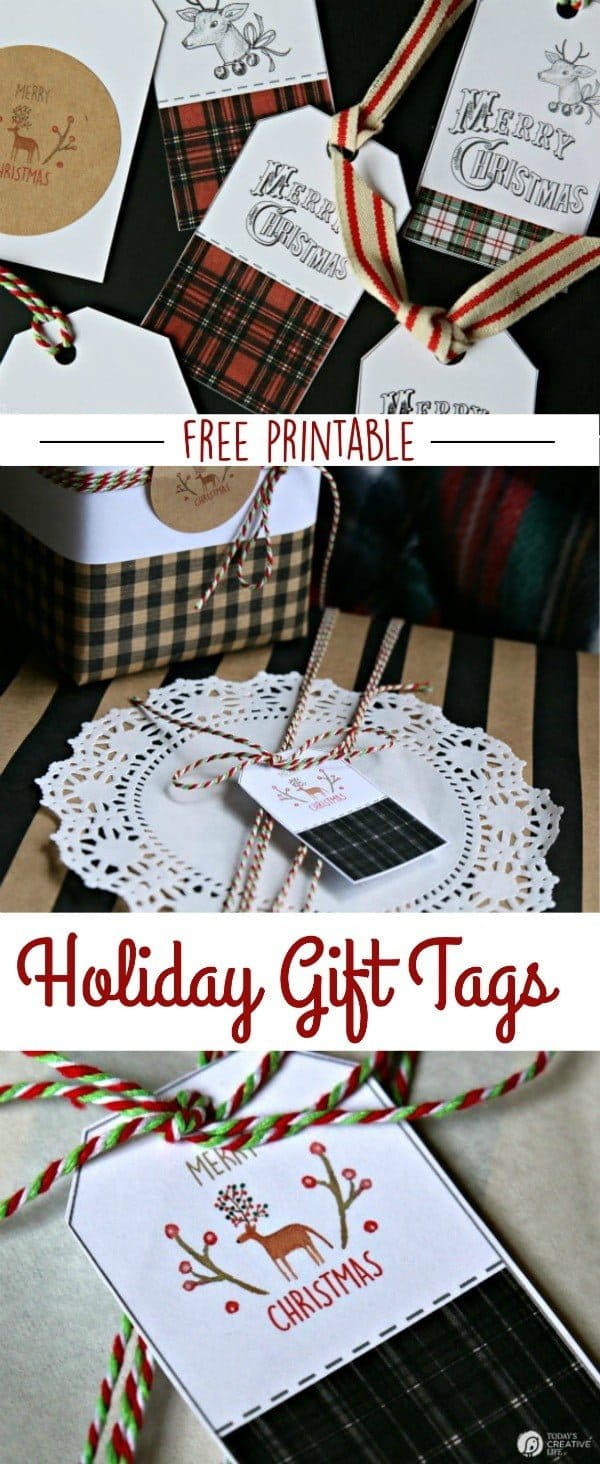 Printable Holiday Gift Tags and Stickers | Get your free download for these adorable plaid gift tags for Christmas. Make gift wrapping easier with free label stickers and tags. See more on TodaysCreativeLife.com