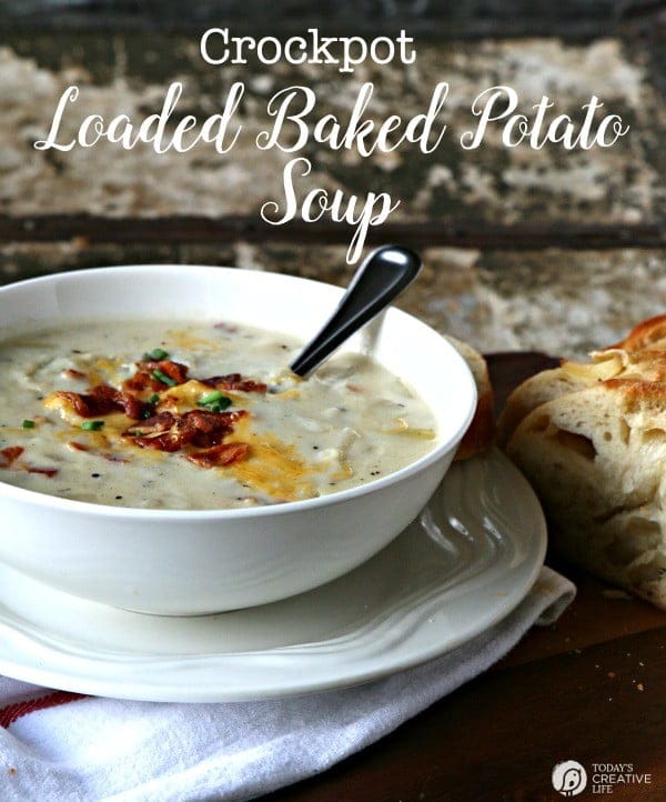 titled photo (and shown): Crock Pot Loaded Baked Potato Soup