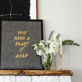 DIY Room Decor { WALL ART } | This Heart Of Gold DIY WALL ART gives your room that hint of gold with minimal effort. Use your Cricut Explore. Find the tutorial on TodaysCreativeLife.com