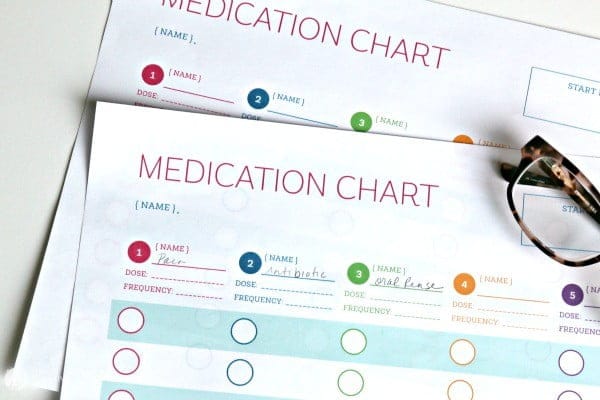 Medication Log Free Printable | This medication tracker helps you keep medication recording easy! A medication chart is a simple way to ease stress when taking medications. 